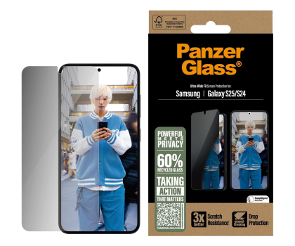 Szkło i folia ochronna PanzerGlass Ultra-Wide Fit do Samsung Galaxy S25 privacy